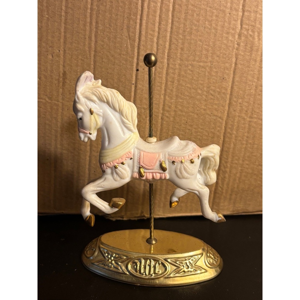 Carousel Horse WOOD Base FIGURINE Vintage House Of Lloyd